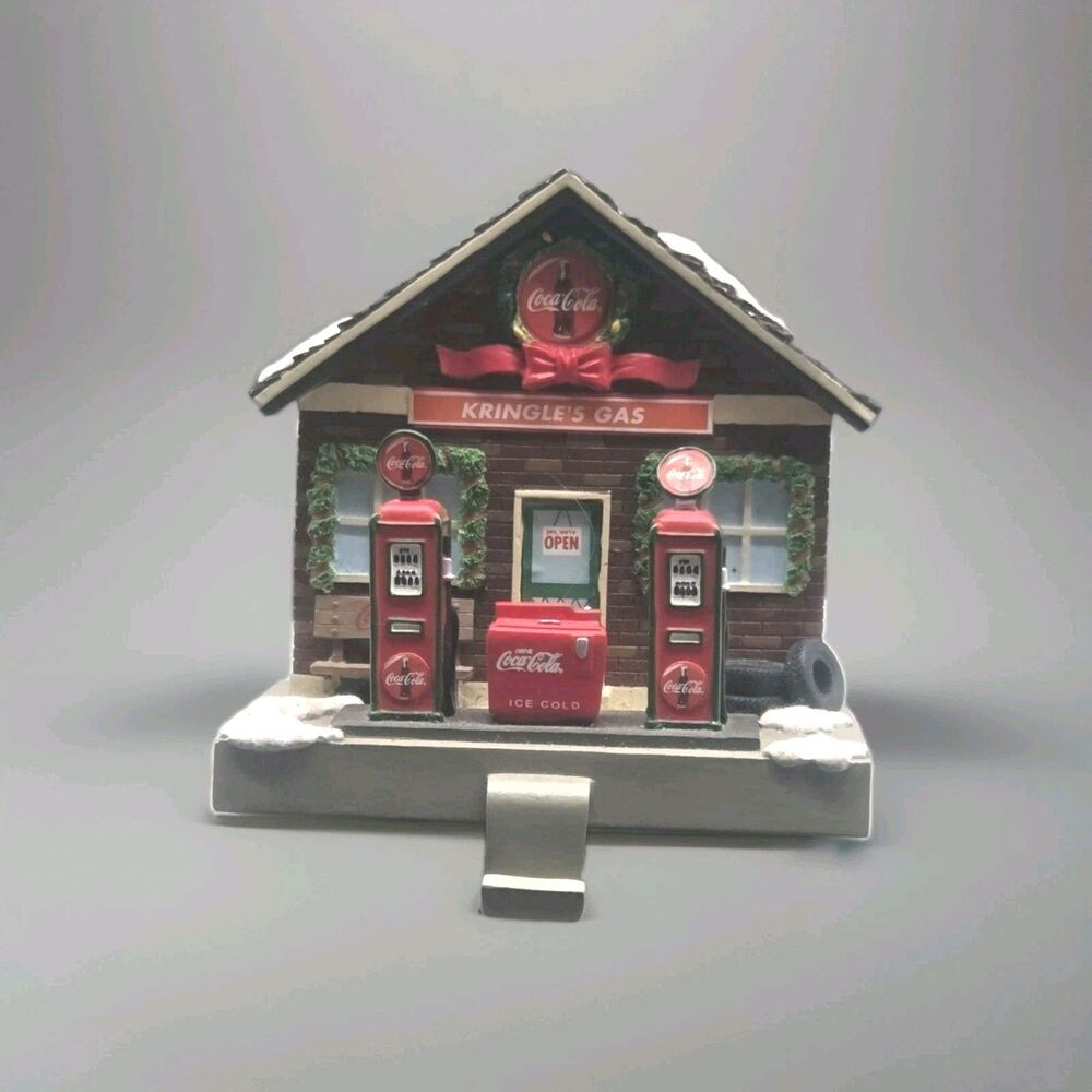 Coca Cola Kringles Gas Station Christmas Stocking Holder